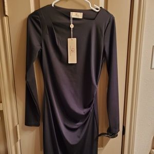 Grace Karin black long sleeve sheath dress